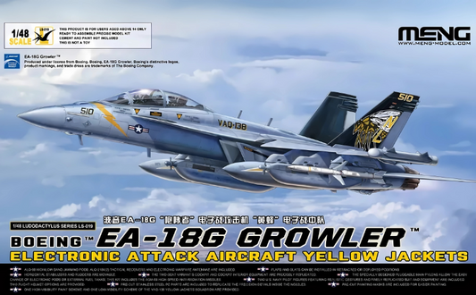 [MENG Model] New Release (LS-019): 1/48 Boeing EA-18G “Growler” Electronic Attack Aircraft – VAQ-138 “Yellow Jackets”