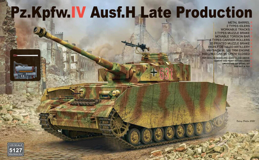 [Rye Field Model RM-5127] 1/35 Panzer IV H Late Production Box Art Update