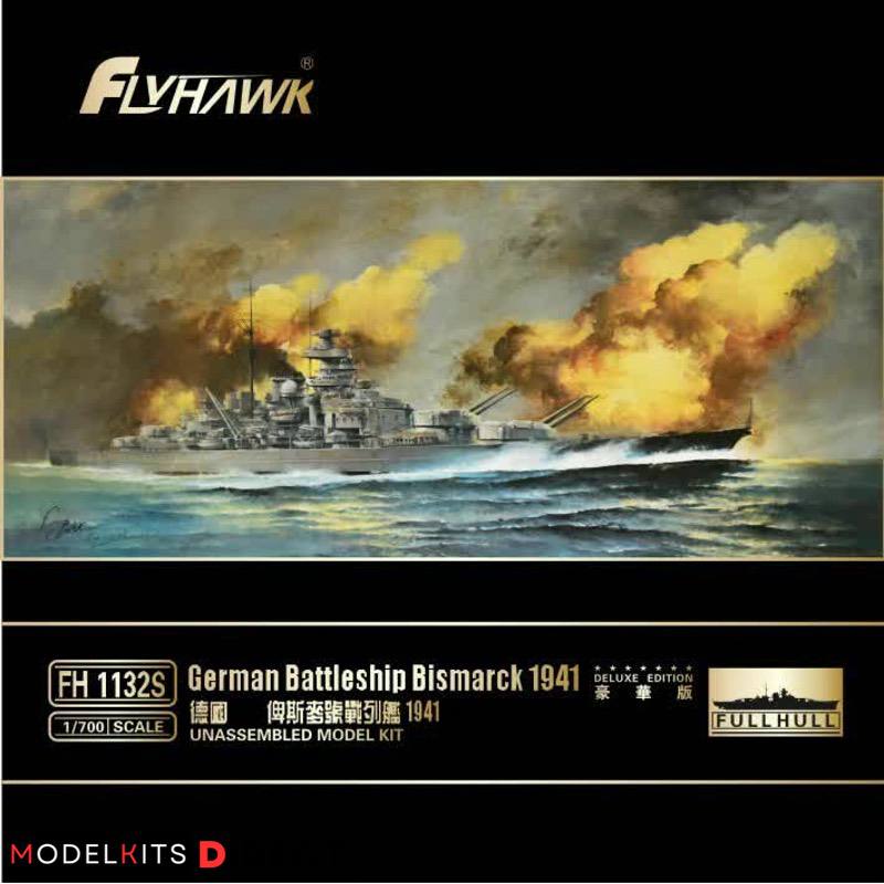 FlyHawk Modell FH1132S 1/700 Deutsches Schlachtschiff Bismarck 1941 Deluxe Edition