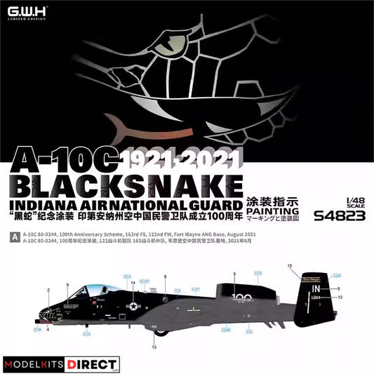 Great Wall Hobby S4823 1/48 A-10C Thunderbolt II "Blacksnake" Indiana Air National Guard