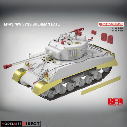 Rye Field Model RM-5136 1/35 M4A3 Sherman 76W VVSS Late w/ Interior Upgrade Version