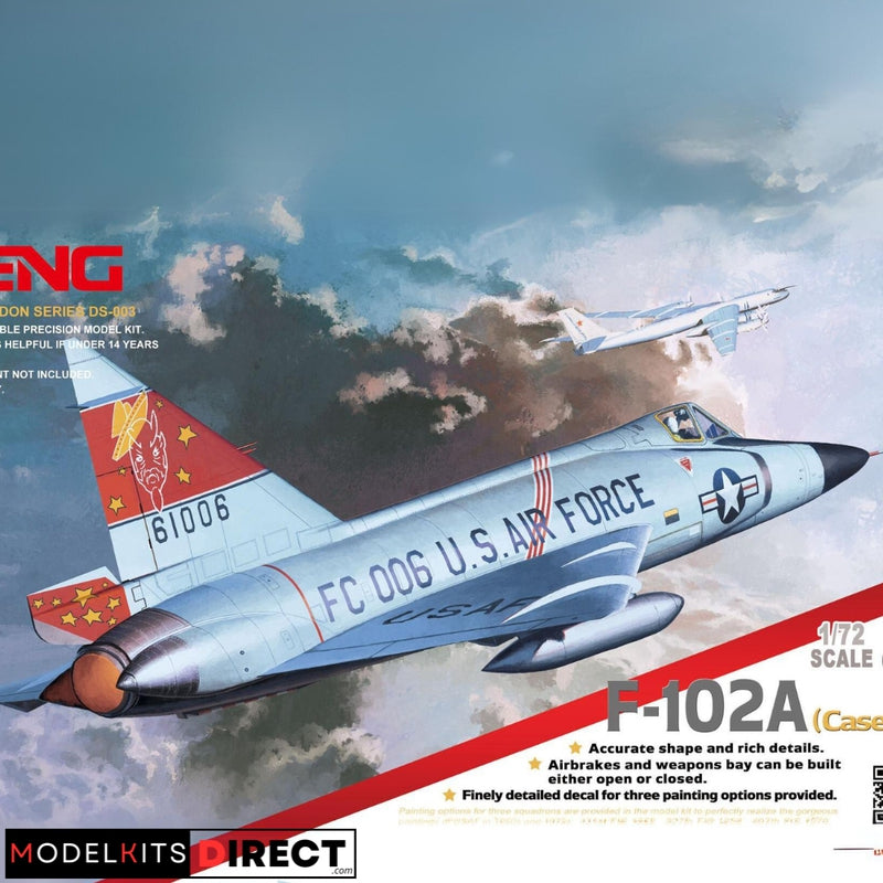 Meng Model DS003 1/72 Convair F-102A Delta Dagger mit Case X-Flügel