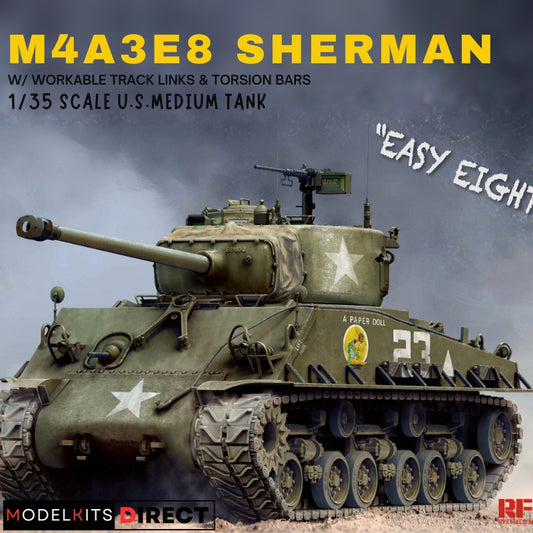 Rye Field Model RM-5028 1/35 M4A3E8 Sherman w/ Functional Tracks & Torsion Bars