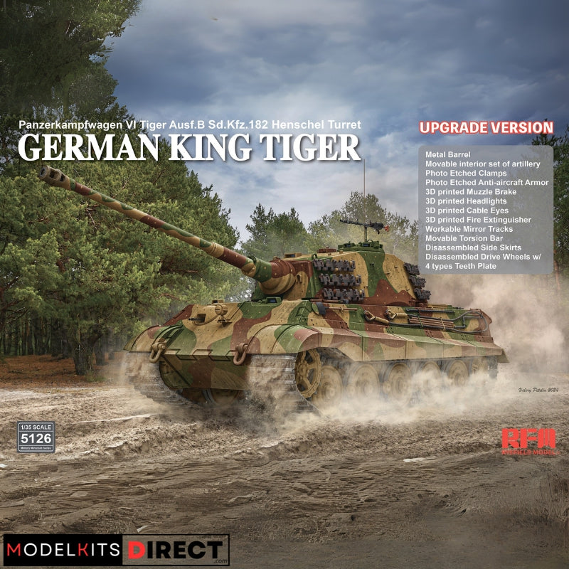 Rye Field Model RM-5126 1/35 King Tiger Ausf.B Sd.Kfz. 182 w/ Henschel Turret Upgrade Version