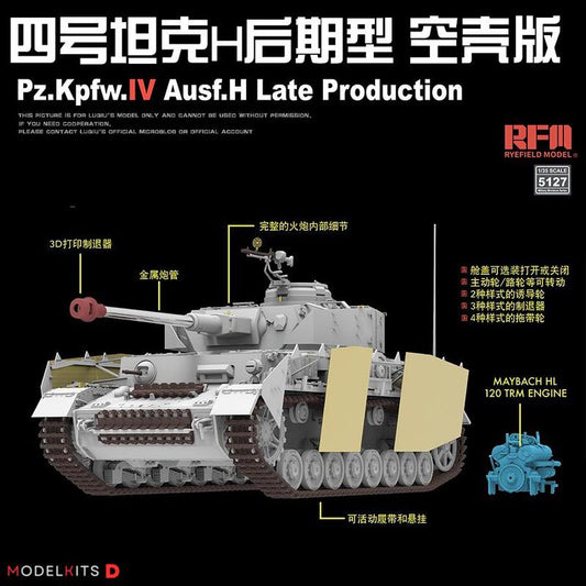 Rye Field Model RM-5127 1/35 Sd.Kfz.161/1 Panzerkampfwagen IV Ausf. H