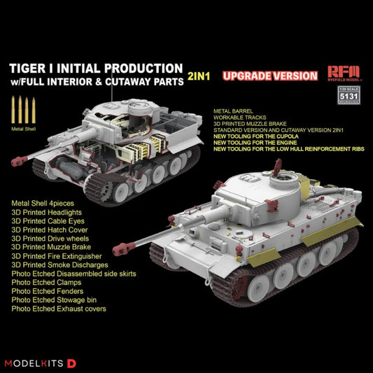 Rye Field Model RM-5131 1/35 Pz.Kpfw. VI Ausf. E Tiger I Initial Production Upgrade Version