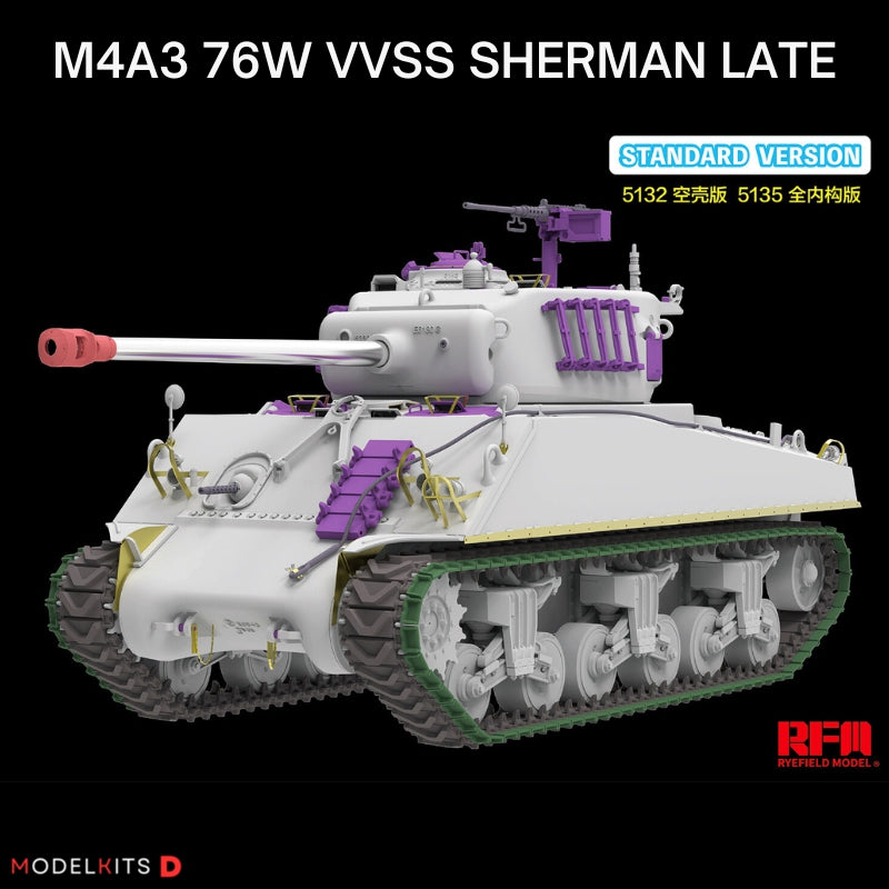 Rye Field Model RM-5132 1/35 M4A3 Sherman 76W VVSS Late Standard Version