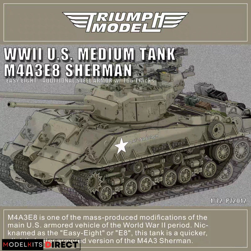 Triumph Model P72012 1/72 M4A3E8 Heavy Armor w/ T66 Tracks